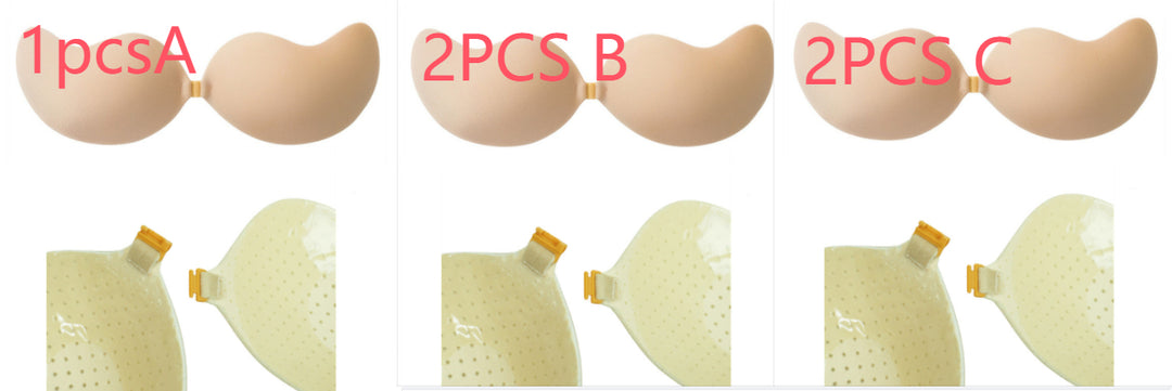 Deep V Invisible Silicone Bra – Strapless Push-Up Adhesive Bra
