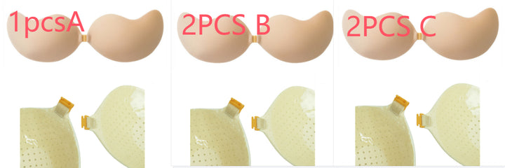 Deep V Invisible Silicone Bra – Strapless Push-Up Adhesive Bra