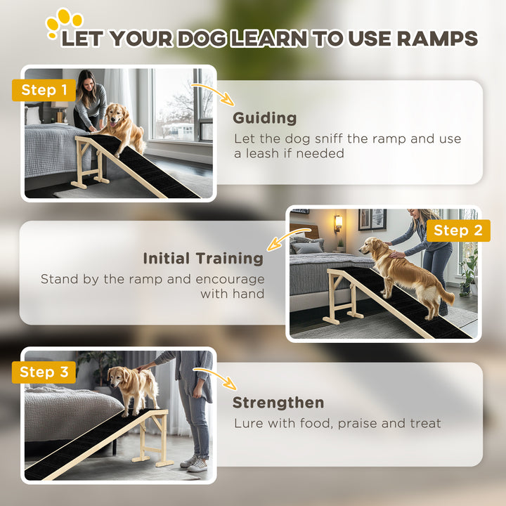 Wooden Pet Ramp for Dogs & Cats – Anti-Slip Carpet Pet Stair Ramp
