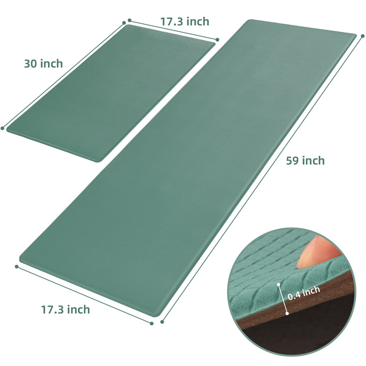 Kitchen Floor Mat 2-Piece Set — Non-Slip, Waterproof & Easy-Scrub Anti-Fatigue Mats for Home Kitchen (Brown)