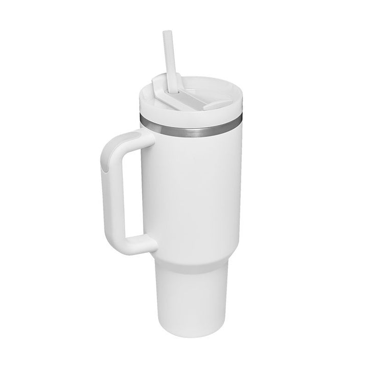 40 oz Insulated Tumbler with Handle & Straw — Stainless Steel Spill-Proof Vacuum Mug for Car, Gym, Office & Travel (30+ Colours)