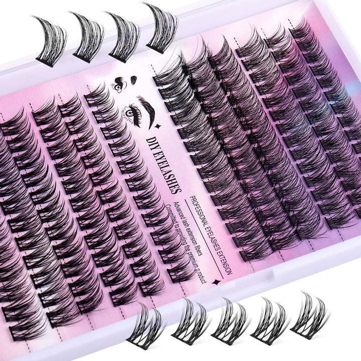 12-Row Segmented Lash Clusters — 150 Individual Lash Fans for DIY Extensions