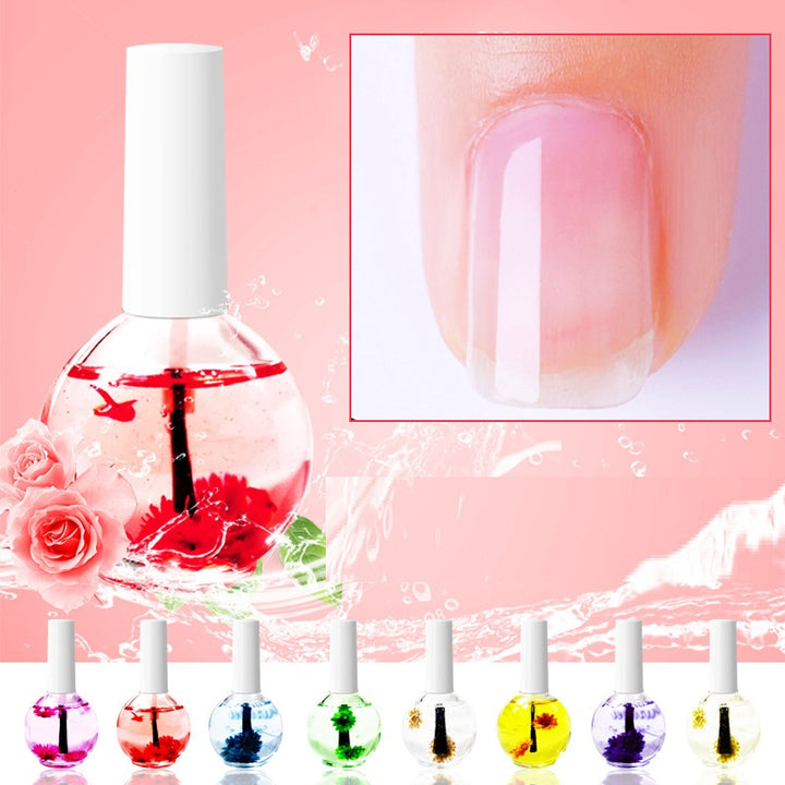 Dried Flower Nail Nutrition Oil — Anti-Hangnail Cuticle Moisturiser & Nail Treatment Base Coat, 8 Scents