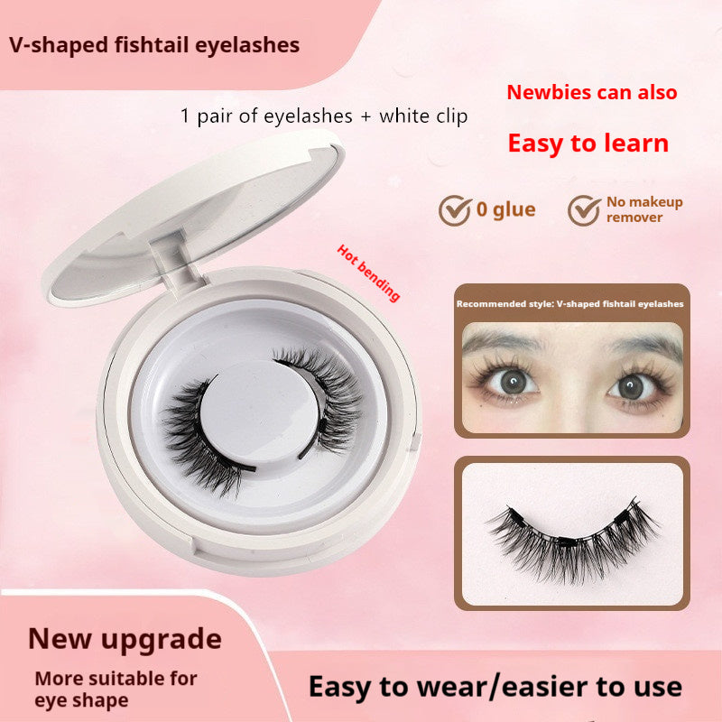 Magnetic Mink False Eyelashes — No-Glue Little Devil Style, Sizes 9–14 with Applicator Clip