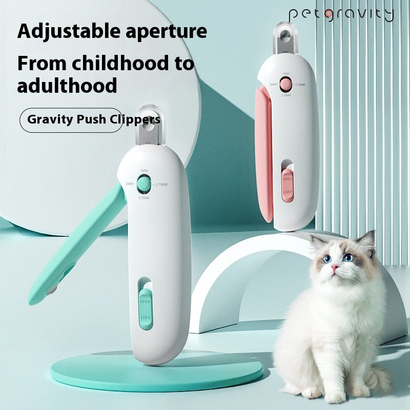 Pet Nail Clippers with Hidden Nail File – Safe & Adjustable Cat and Dog Nail Trimmer