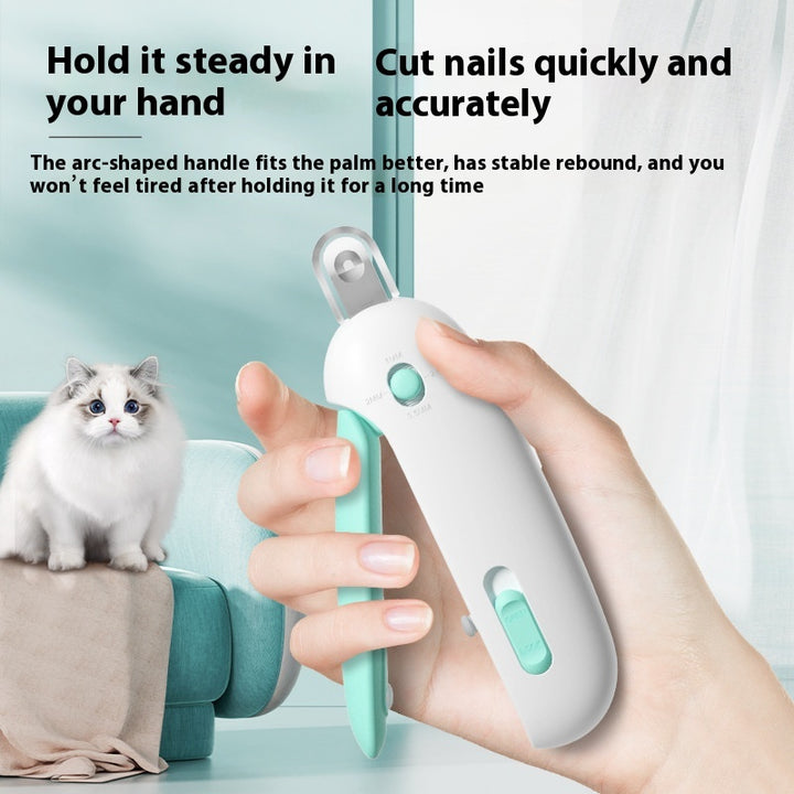 Pet Nail Clippers with Hidden Nail File – Safe & Adjustable Cat and Dog Nail Trimmer