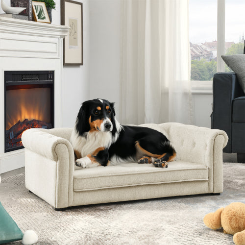 Elegant Elevated Dog Sofa Bed – Modern Pet Couch for Medium & Large Dogs