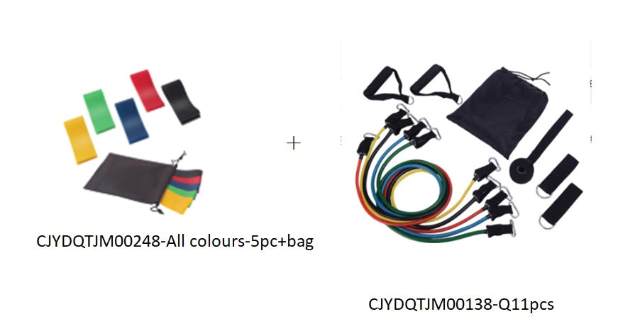 5-Level Progressive Resistance Rubber Bands — Yoga & Fitness Training Elastic Bands (Singles, 3-Pack, 5-Pack & Sets)