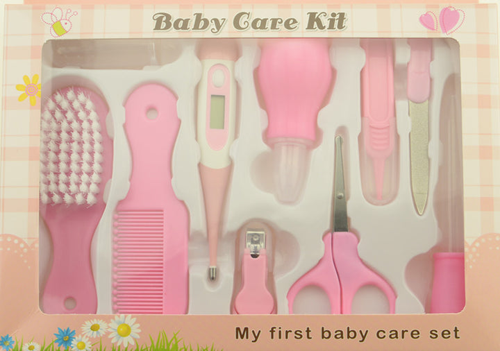 Baby 10-Piece Manicure & Care Kit — Infant Nail Clipper, Thermometer & Nasal Care Set (5 Colours)