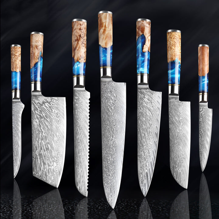 Professional Damascus Style Chef Knife Set – Premium Stainless Steel Kitchen Knives
