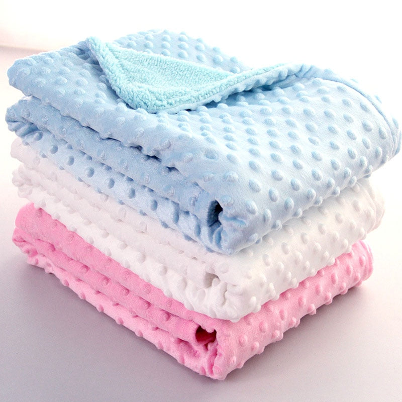 Polar Dot Newborn Baby Swaddle Blanket — Soft Wrap Envelope Bedding for Newborns (Pink/Purple/Blue/Gray/Green/White)