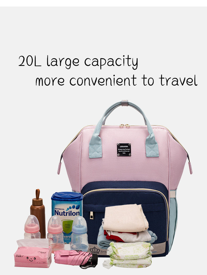 Large Capacity Diaper Backpack – Multi-Function Baby Mummy Travel Bag