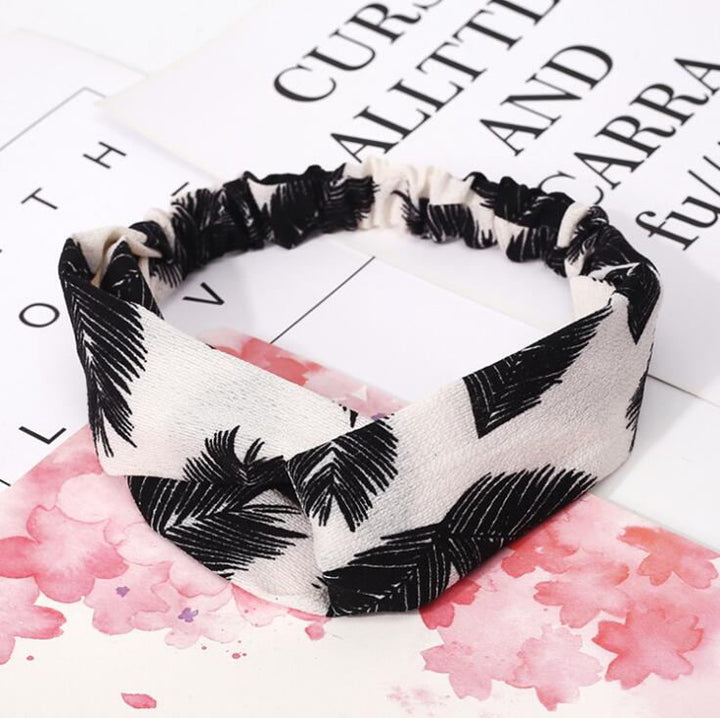 Women's Retro Style Printed Headband — Vintage Fabric Hair Band for Daily Wear, Yoga & Skincare