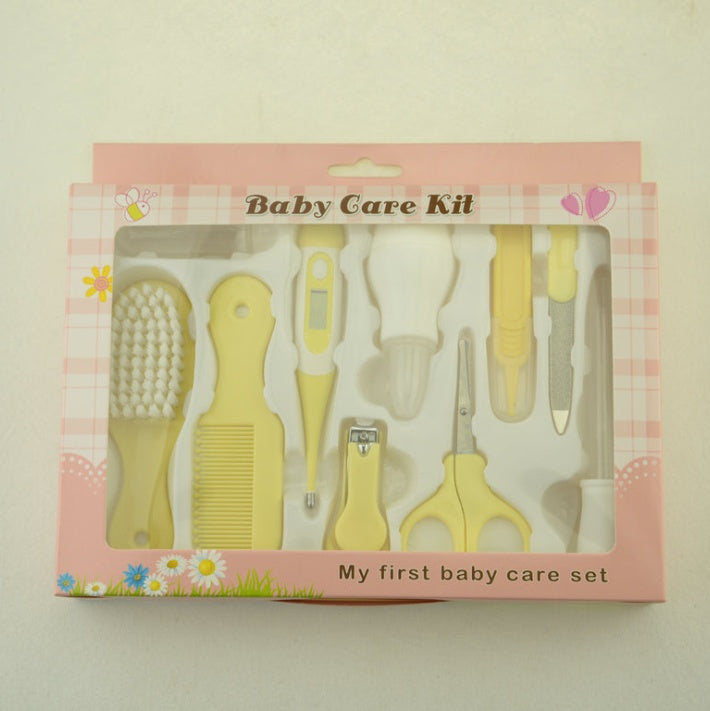 Baby 10-Piece Manicure & Care Kit — Infant Nail Clipper, Thermometer & Nasal Care Set (5 Colours)