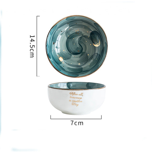 Ceramic Breakfast & Salad Bowl — Cute Eating Bowl for Home Kitchen, Multiple Colours