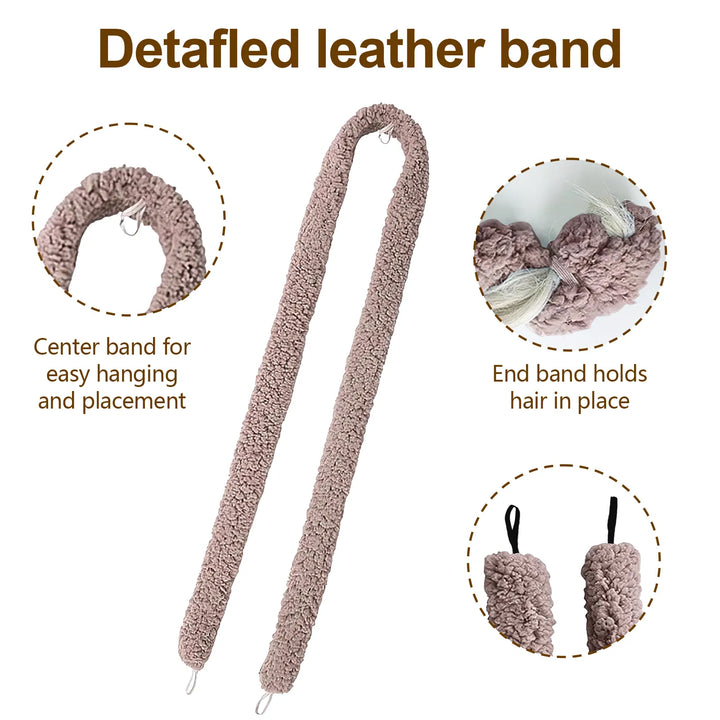 Satin Heatless Hair Curler — Overnight DIY Soft Wave Curls for All Hair Types (Coffee/Light Brown)