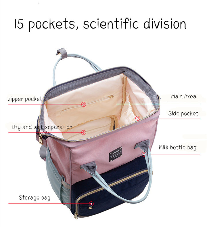 Large Capacity Diaper Backpack – Multi-Function Baby Mummy Travel Bag
