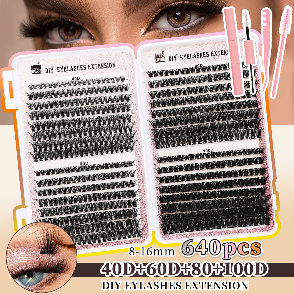 640-Cluster Lash Book Set — 32 Rows of Segmented Lash Fans, Style 1 & Style 2