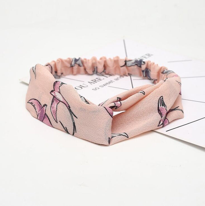 Women's Retro Style Printed Headband — Vintage Fabric Hair Band for Daily Wear, Yoga & Skincare