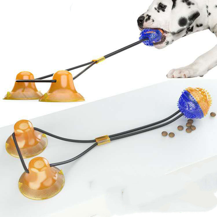 Interactive Suction Cup Tug Dog Toy – Teeth Cleaning Treat Dispensing Toy