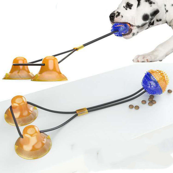 Interactive Suction Cup Tug Dog Toy – Teeth Cleaning Treat Dispensing Toy