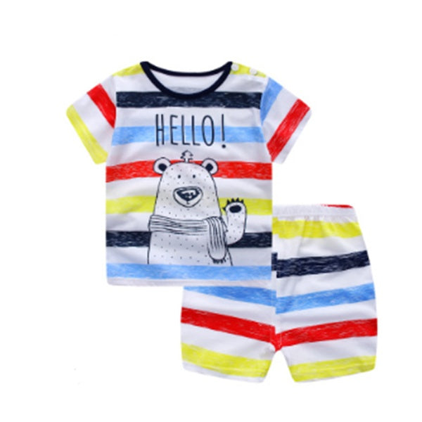 Cartoon Baby Summer Clothing Set — T-Shirt & Casual Outfit for Baby Boys & Girls (Multiple Animal Designs)