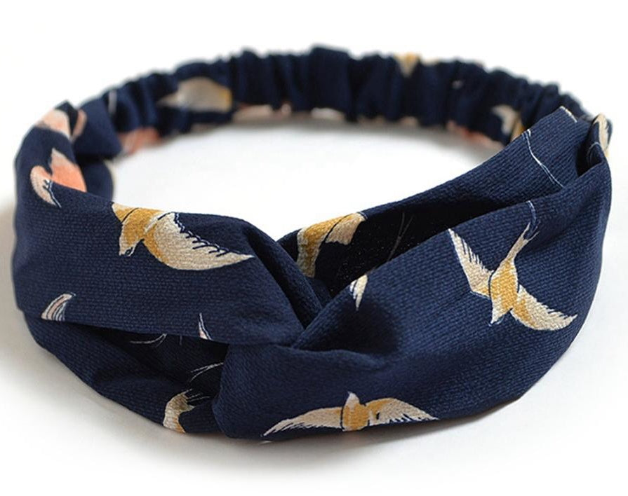 Women's Retro Style Printed Headband — Vintage Fabric Hair Band for Daily Wear, Yoga & Skincare