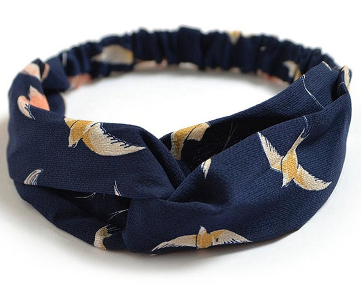 Women's Retro Style Printed Headband — Vintage Fabric Hair Band for Daily Wear, Yoga & Skincare
