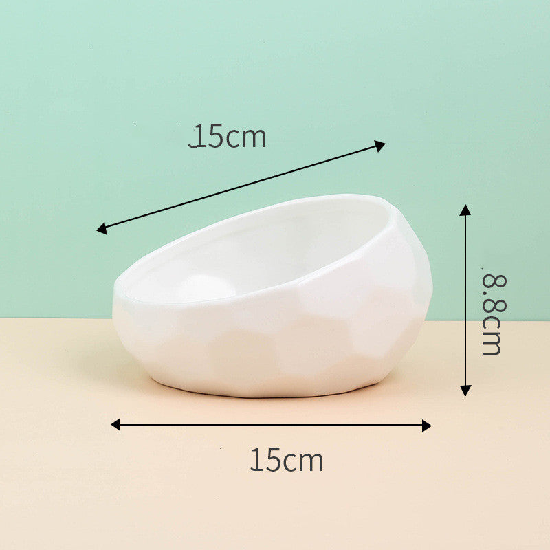 Elevated Ceramic Cat Bowl – Modern Pet Feeding Bowl with Optional Wooden Stand