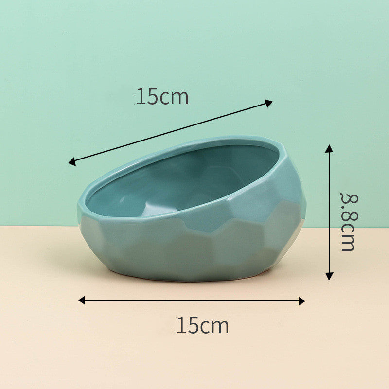 Elevated Ceramic Cat Bowl – Modern Pet Feeding Bowl with Optional Wooden Stand