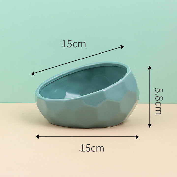 Elevated Ceramic Cat Bowl – Modern Pet Feeding Bowl with Optional Wooden Stand