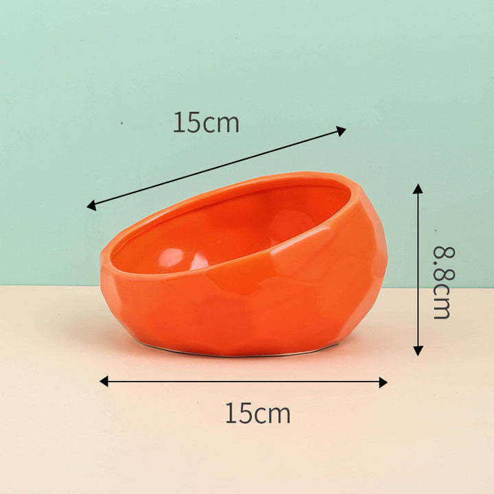 Elevated Ceramic Cat Bowl – Modern Pet Feeding Bowl with Optional Wooden Stand