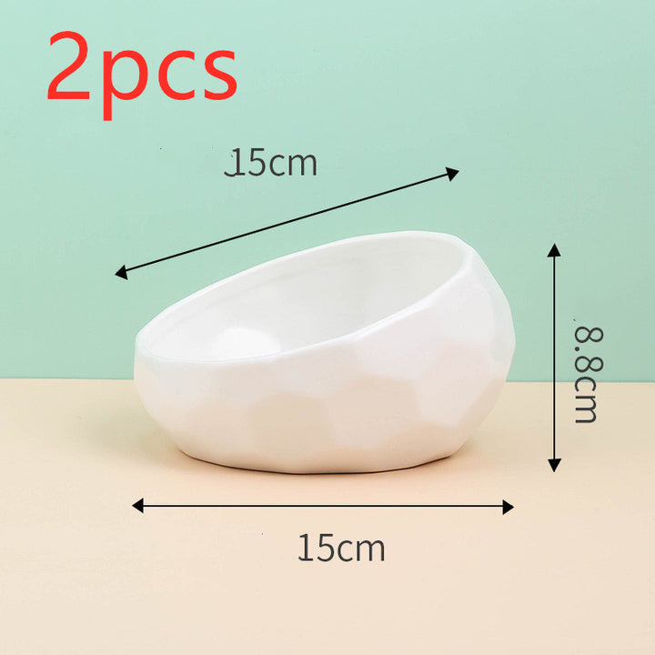 Elevated Ceramic Cat Bowl – Modern Pet Feeding Bowl with Optional Wooden Stand