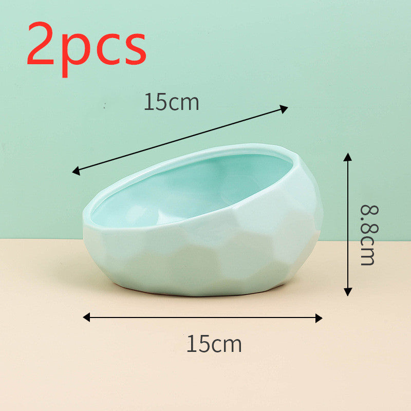 Elevated Ceramic Cat Bowl – Modern Pet Feeding Bowl with Optional Wooden Stand