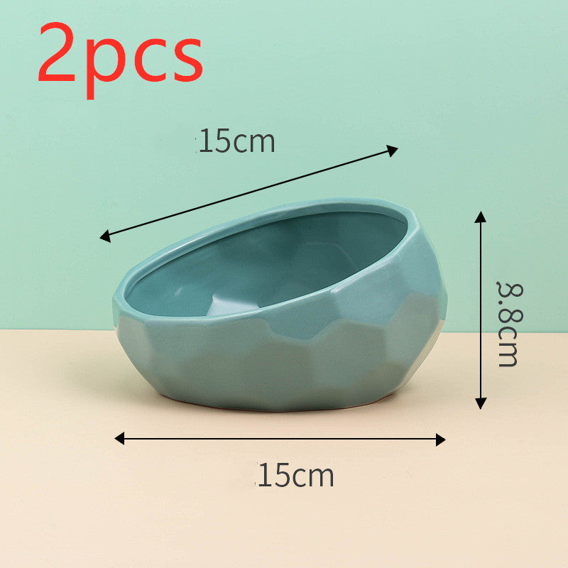 Elevated Ceramic Cat Bowl – Modern Pet Feeding Bowl with Optional Wooden Stand