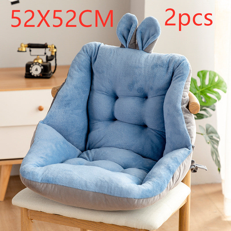 Backrest Integrated Chair Seat Cushion — Sedentary Support Pad for Office, Home & Study (Singles & 2-Pack, 14 Colours)