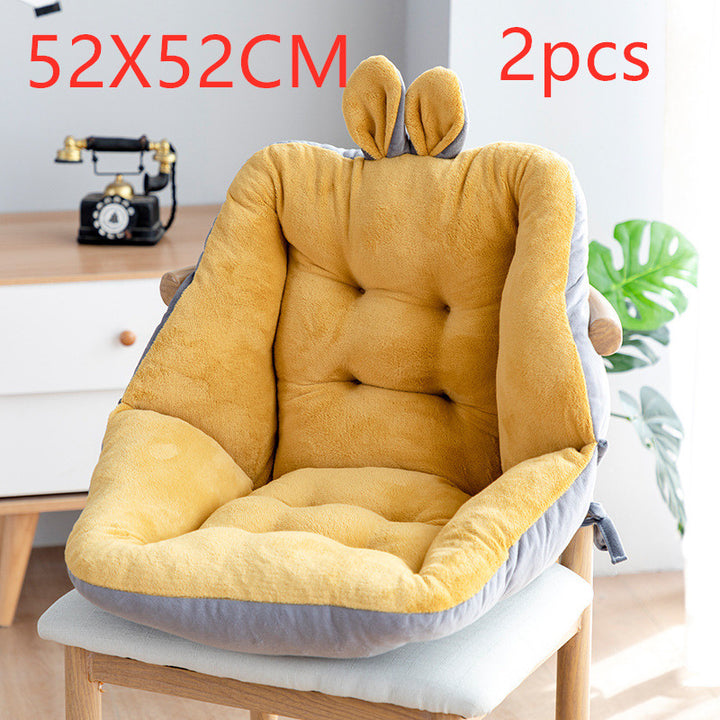 Backrest Integrated Chair Seat Cushion — Sedentary Support Pad for Office, Home & Study (Singles & 2-Pack, 14 Colours)