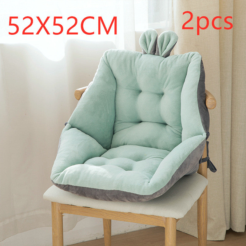 Backrest Integrated Chair Seat Cushion — Sedentary Support Pad for Office, Home & Study (Singles & 2-Pack, 14 Colours)