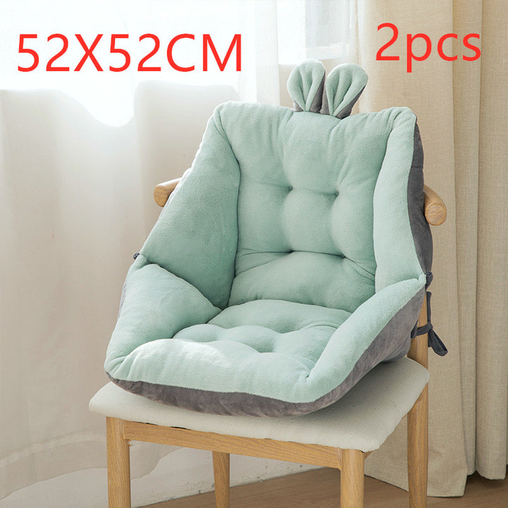 Backrest Integrated Chair Seat Cushion — Sedentary Support Pad for Office, Home & Study (Singles & 2-Pack, 14 Colours)