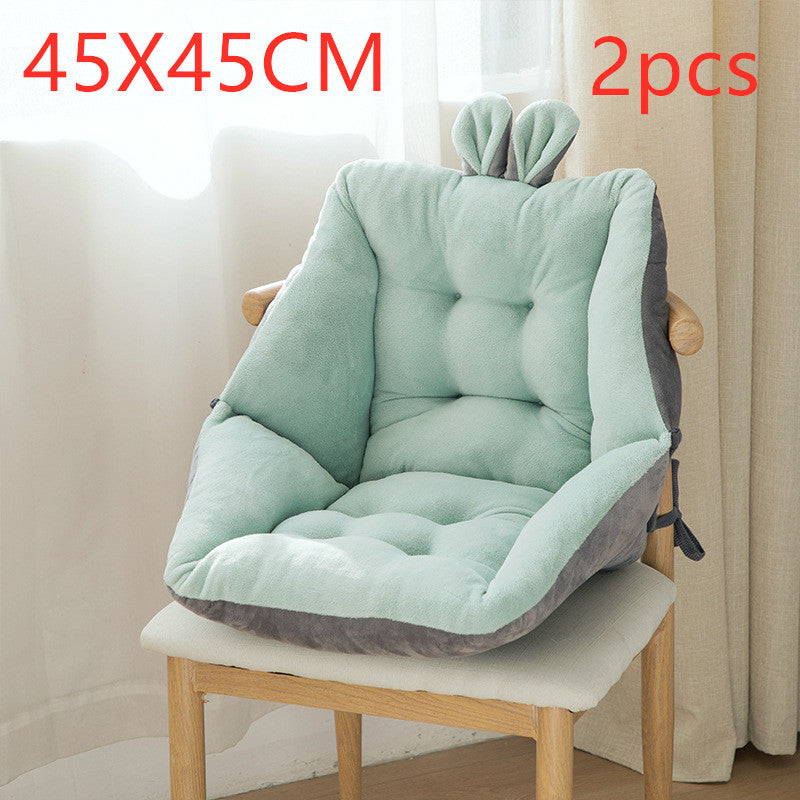 Backrest Integrated Chair Seat Cushion — Sedentary Support Pad for Office, Home & Study (Singles & 2-Pack, 14 Colours)