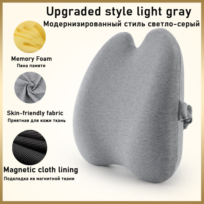 Comfortable Car Waist & Back Cushion — Lumbar Support Pad for Driver & Passenger Seat