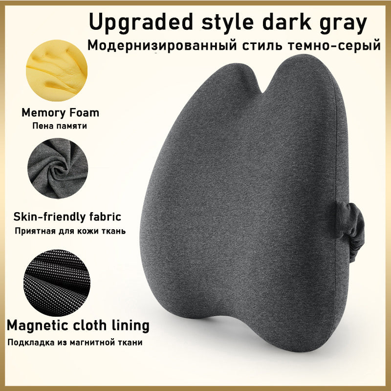 Comfortable Car Waist & Back Cushion — Lumbar Support Pad for Driver & Passenger Seat