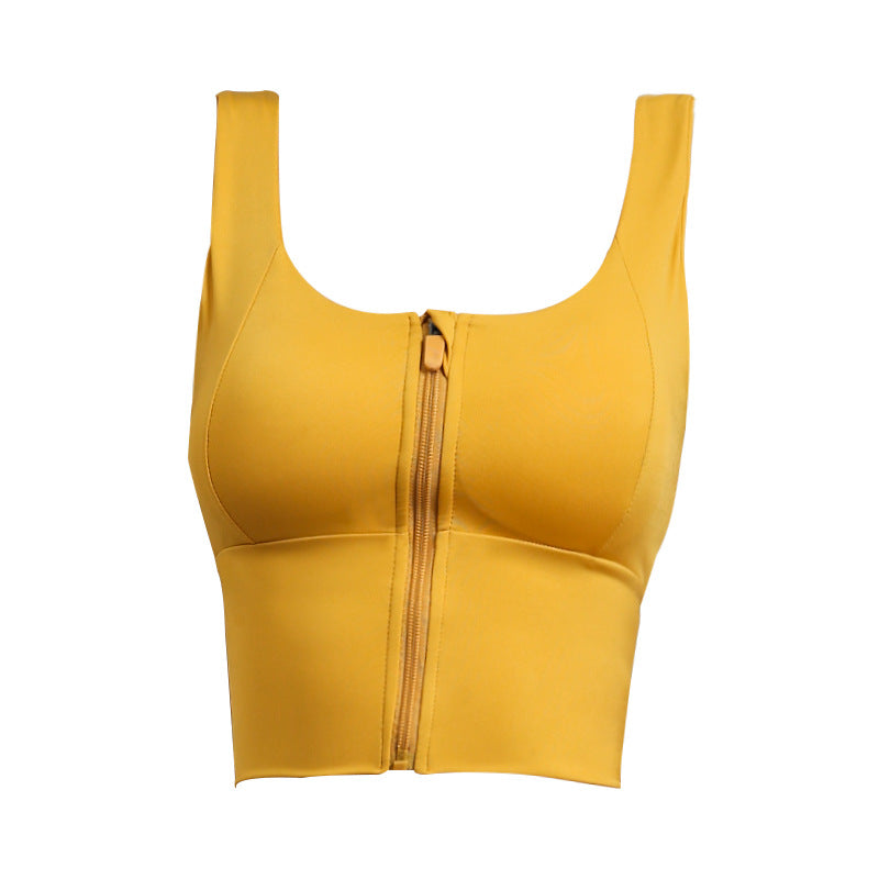 Women's Sports Bra – Zipper Front Yoga &amp; Fitness Crop Top