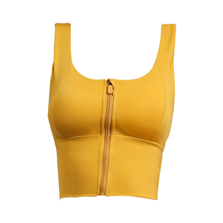 Women's Sports Bra – Zipper Front Yoga &amp; Fitness Crop Top