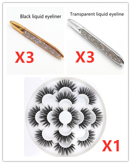Self-Adhesive Eyeliner False Lashes — 25+ Styles, 3 Liner Colours (Black / Coffee / Transparent)