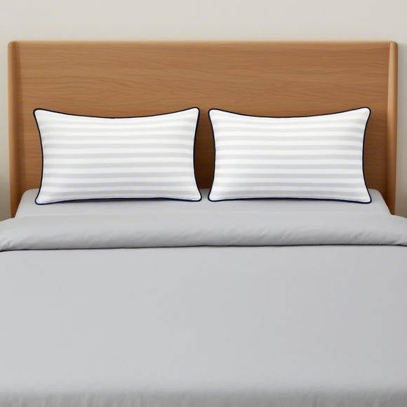 Striped Bed Pillow — Hotel-Style Classic Stripe Single Pillow for Sleeping Comfort