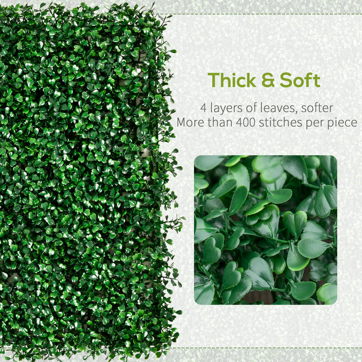12-Pack Artificial Grass Wall Panels — 20×20in Greenery Backdrop Tiles for Outdoor Fence, Garden, Backyard & Indoor Décor (Dark Green)