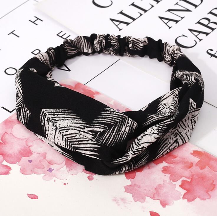 Women's Retro Style Printed Headband — Vintage Fabric Hair Band for Daily Wear, Yoga & Skincare
