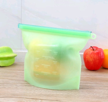 Reusable Silicone Vacuum Seal Fresh-Keeping Bags — Airtight Food Storage Bags for Fridge, Fruit & Meal Prep (4 Colours)