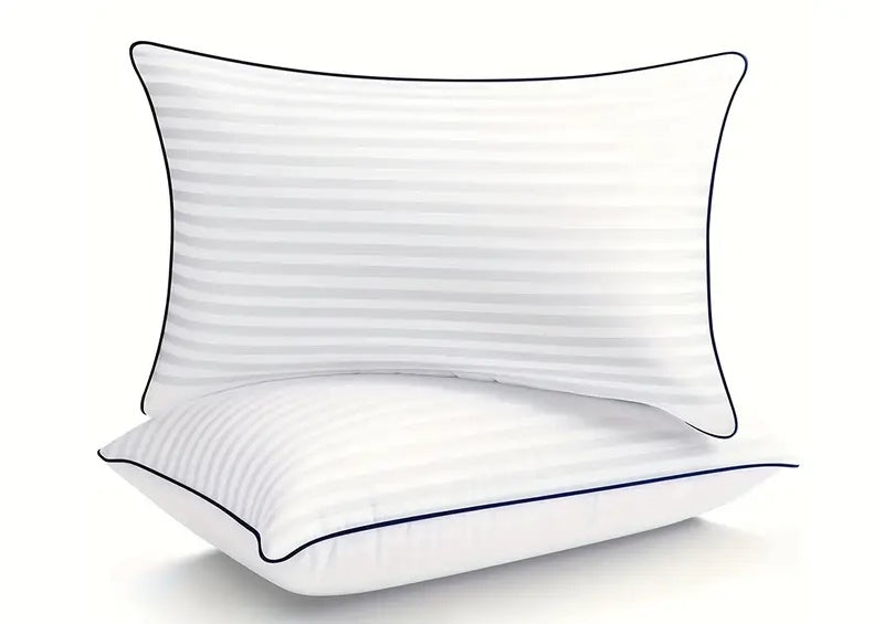 Striped Bed Pillow — Hotel-Style Classic Stripe Single Pillow for Sleeping Comfort